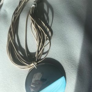Blue Shell and silver necklace